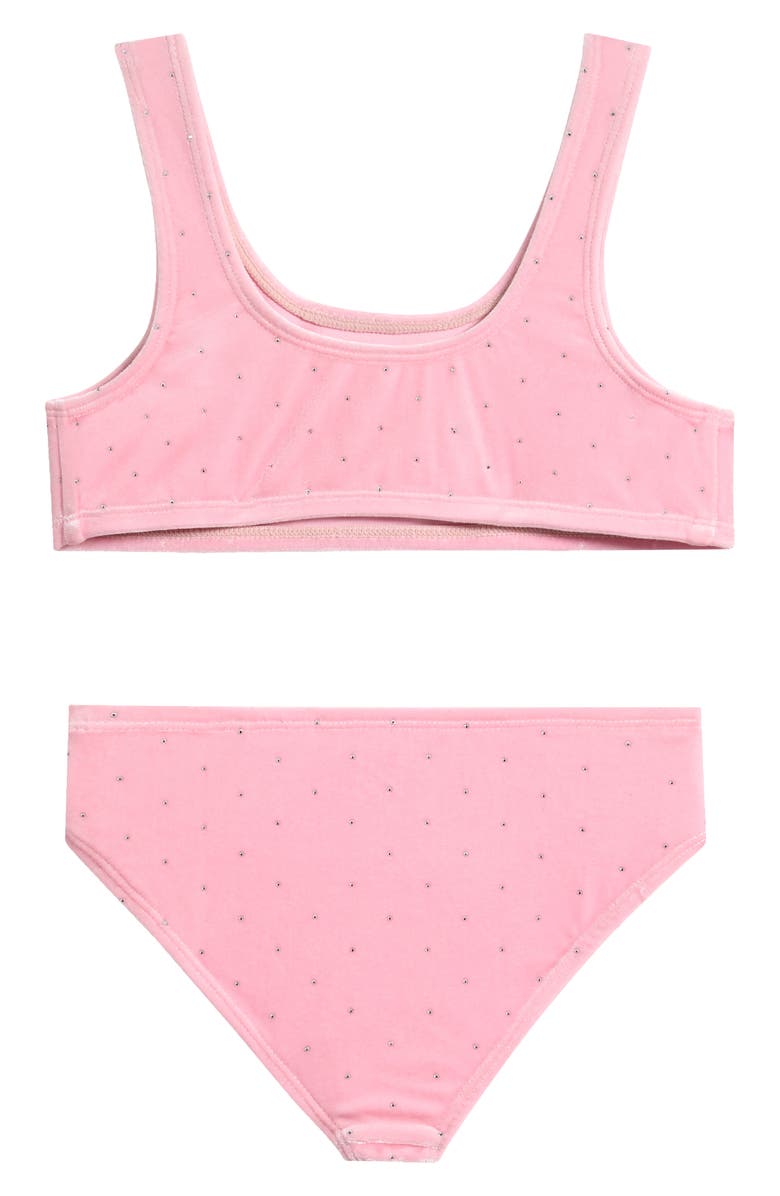 Miken Swim Kids' Velour Two-Piece Swimsuit, Alternate, color, Orchid Pink