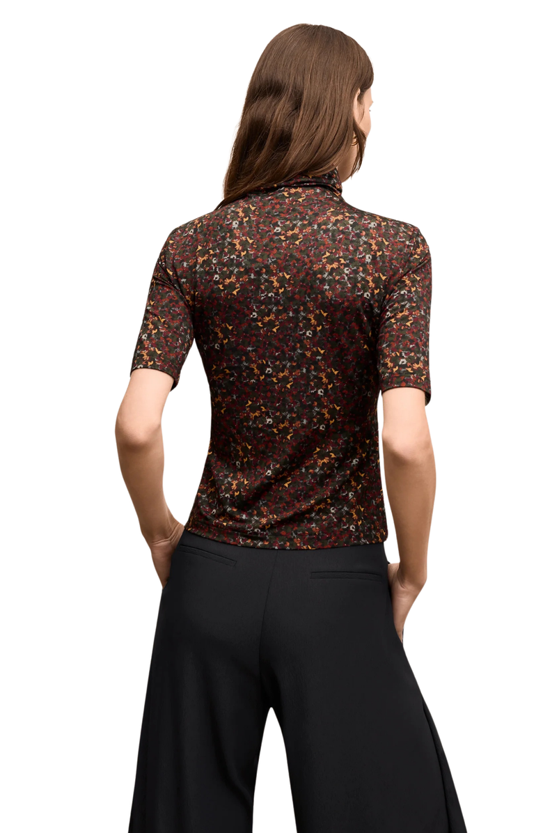 M.M.LaFleur Jax Printed Jersey Turtleneck Tee, Alternate, color, Autumn Floral