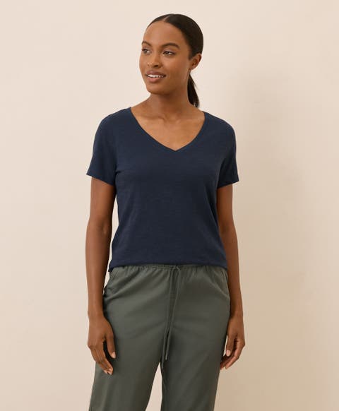 Organic Cotton Featherweight Slub V-Neck Tee