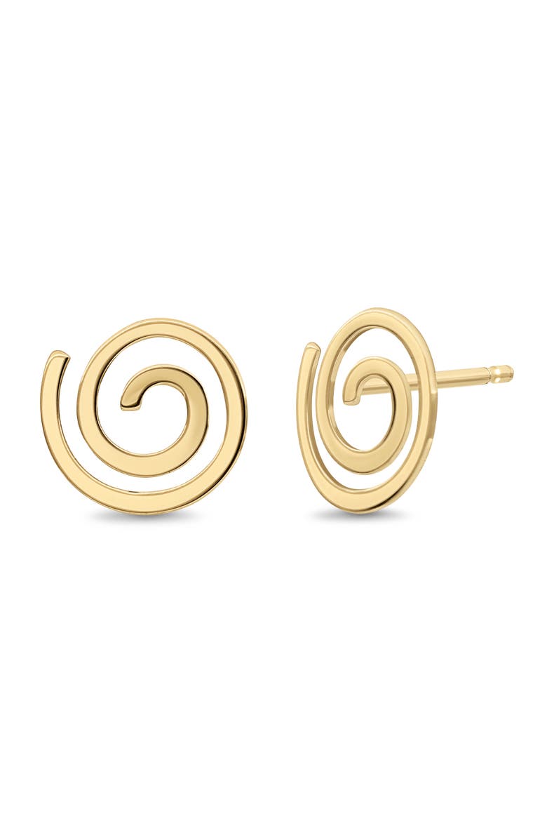 14K Gold Stud Earrings, Main, color, 14KY