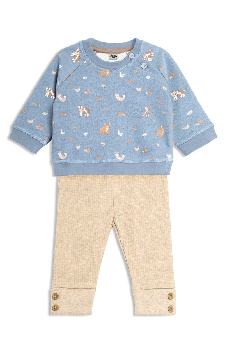 JOJO MAMAN BEBE Woodland Friends Sweatshirt & Leggings Set, Main, color, 