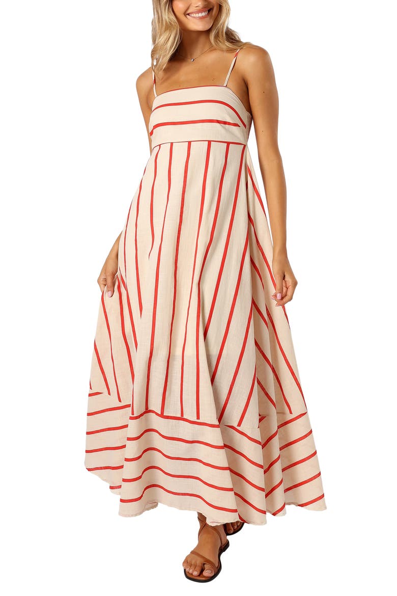 Brea Stripe Cotton Maxi Sundress, Main, color, CREAM STRIPE