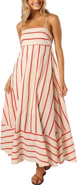 Petal & Pup Brea Stripe Cotton Maxi Sundress