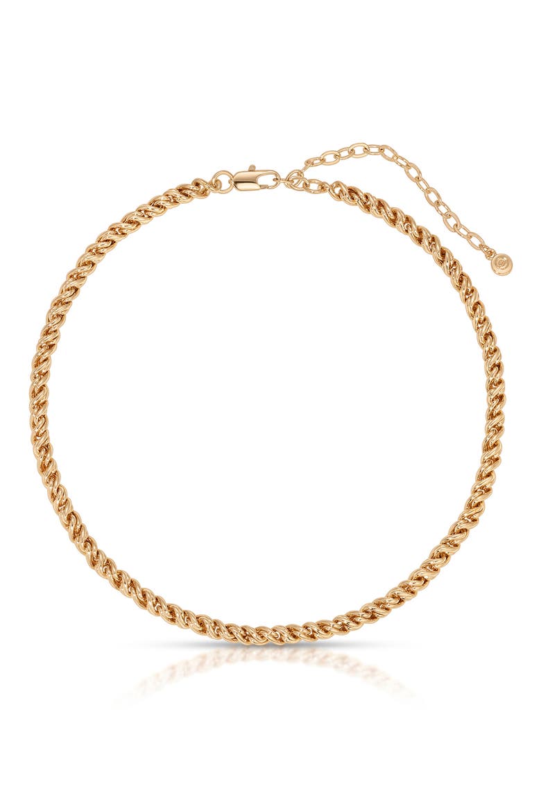 18k Gold Plated Spiral Chain Necklace, Main, color, GOLD