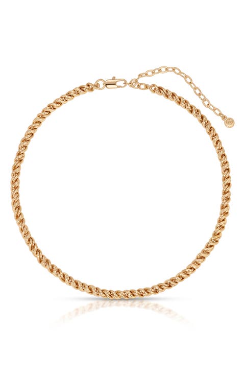 18k Gold Plated Spiral Chain Necklace