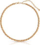 Ettika 18k Gold Plated Spiral Chain Necklace