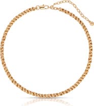 Ettika 18k Gold Plated Spiral Chain Necklace