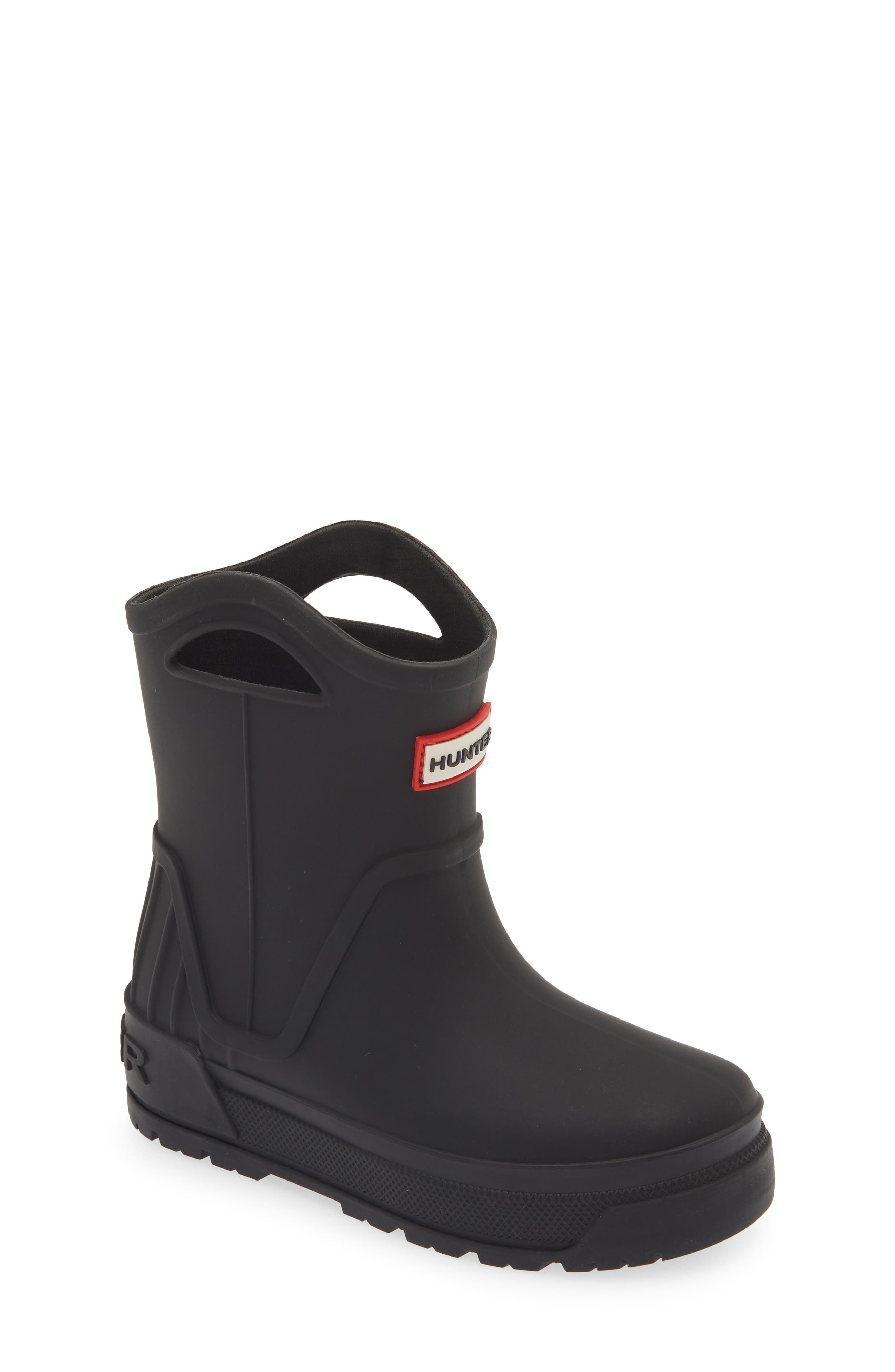 Hunter Kids' Georgey Waterproof Rain Boot, Main, color, Black 001
