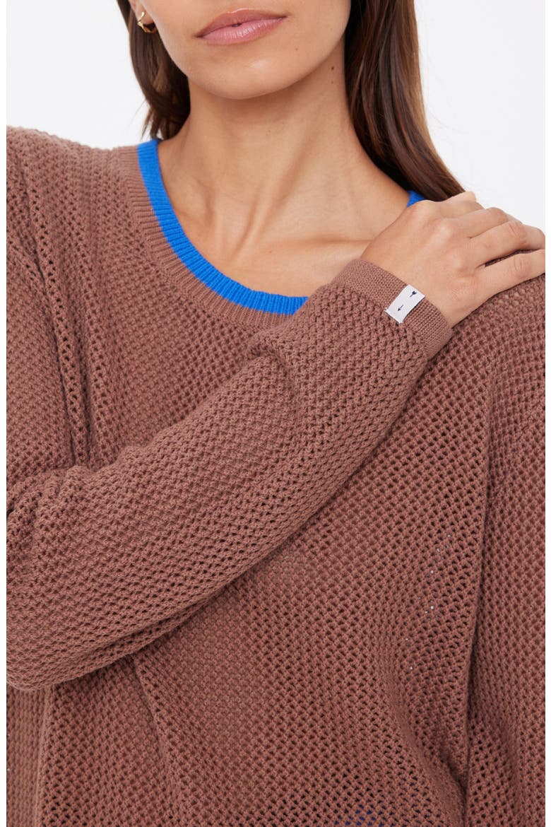 Avalon Bayli Organic Cotton Knit Sweatshirt, Alternate, color, BROWN