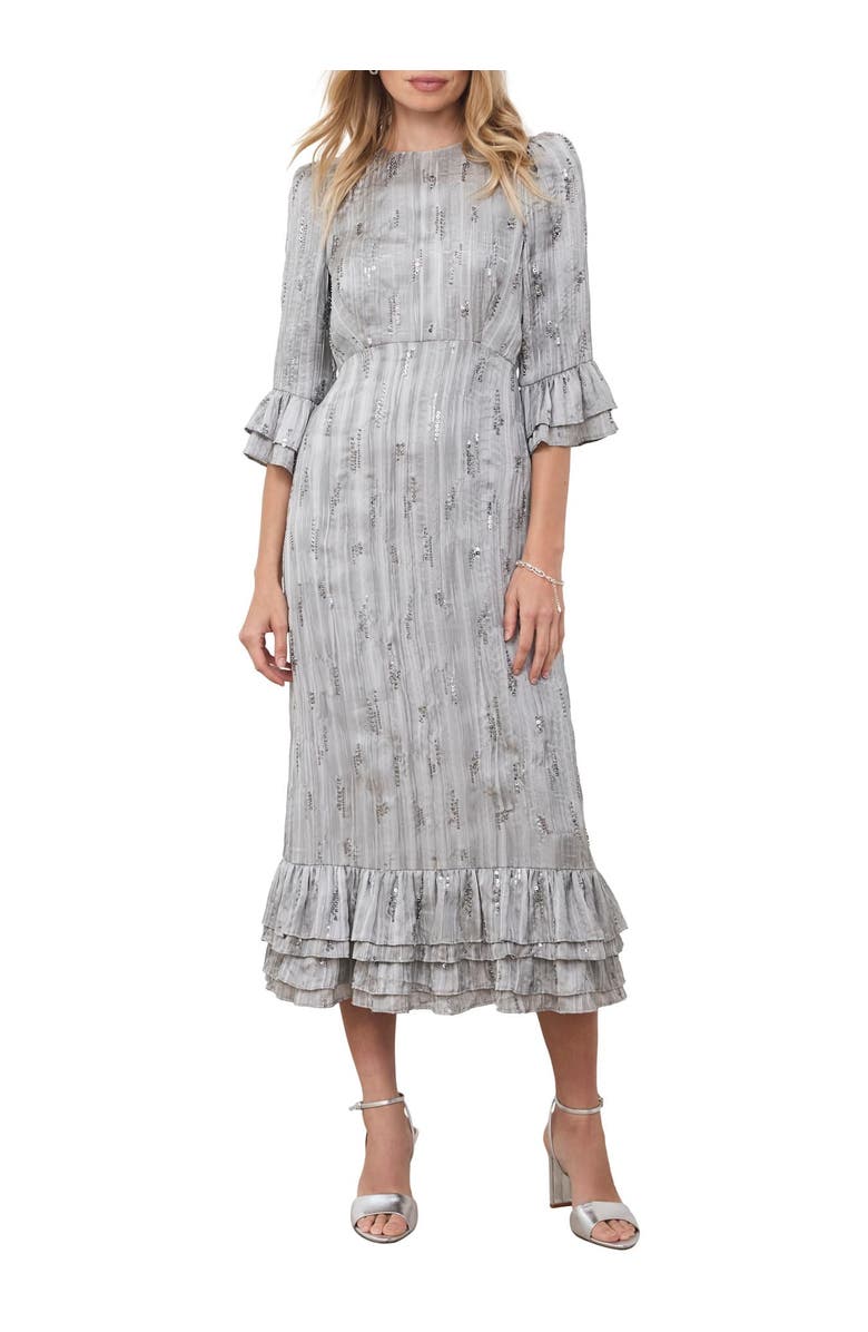 MINT VELVET Embellished Midi Dress, Main, color, Grey