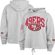 '47 Women's '47 Heather Gray San Francisco 49ers High Hopes Long Sleeve Cropped Hoodie