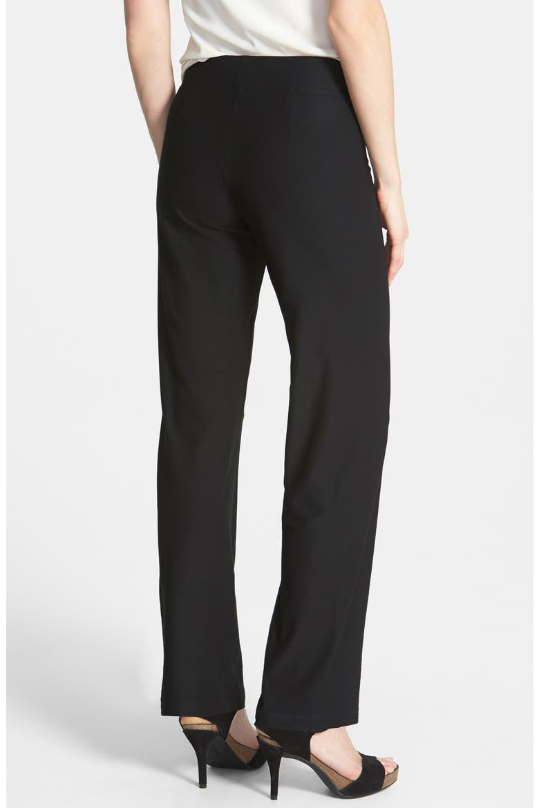Straight Leg Crepe Pants, Alternate, color, BLACK
