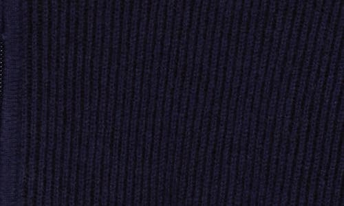 Amicale Rib Cashmere Zip Jacket In Blue