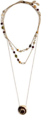 MANGO Beaded Layered Necklace