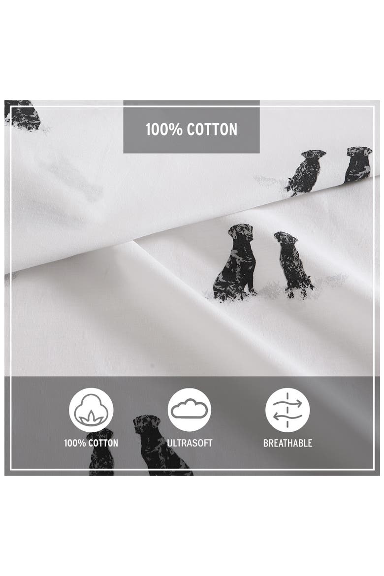 Labrador Fields 200 Thread Count 100% Cotton Percale Sheet Set, Alternate, color, WHITE