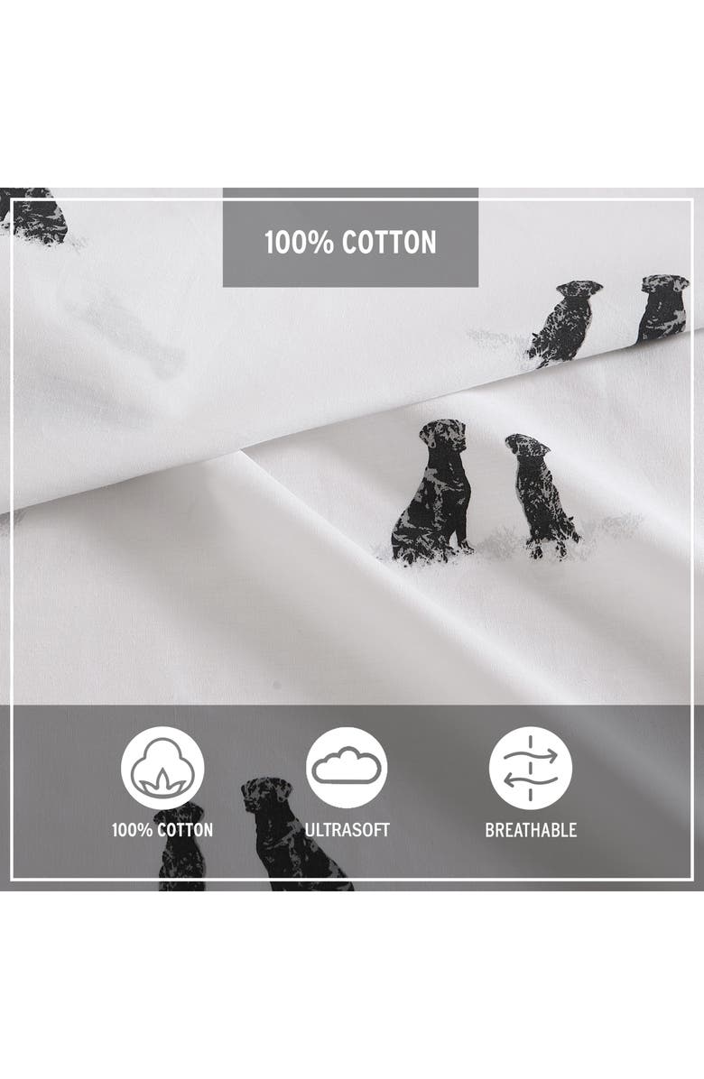 Eddie Bauer Labrador Fields 200 Thread Count 100% Cotton Percale Sheet Set, Alternate, color, White
