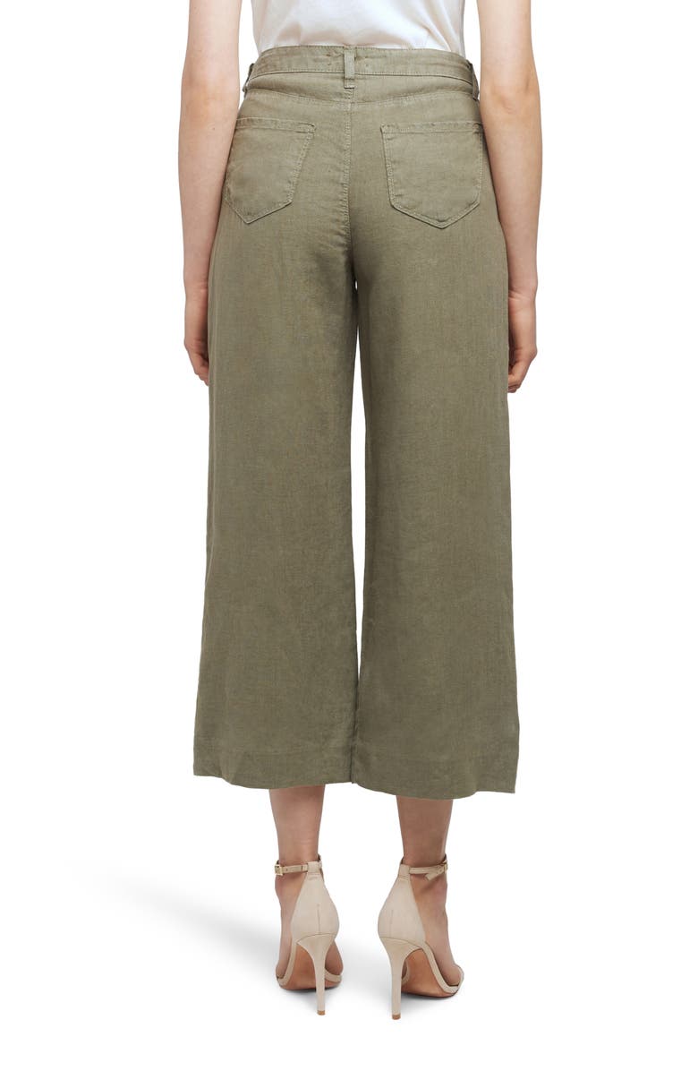 L'AGENCE Danica High Waist Wide Leg Crop Linen Pants, Alternate, color, 