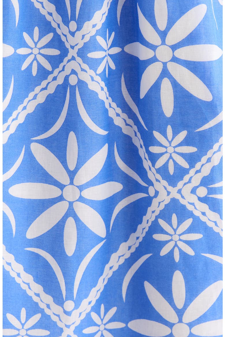 Alexie Floral Jersey Smocked Midi Sundress, Alternate, color, BLUE-WHITE-MULTI