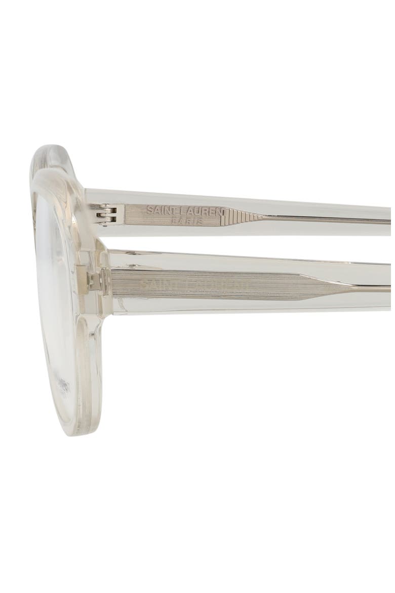 57mm Oval Optical Glasses, Alternate, color, BEIGE BEIGE TRANSPARENT
