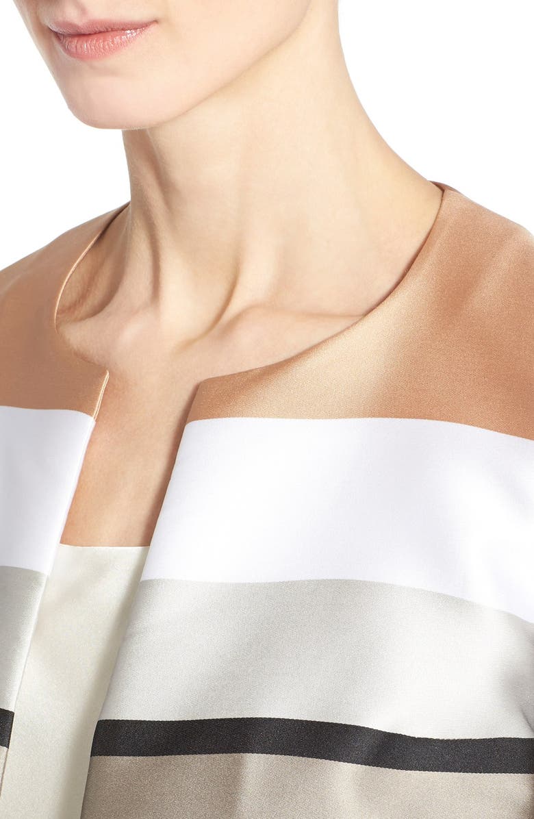 Lafayette 148 New York 'Leo' Stripe Collarless Jacket, Alternate, color,