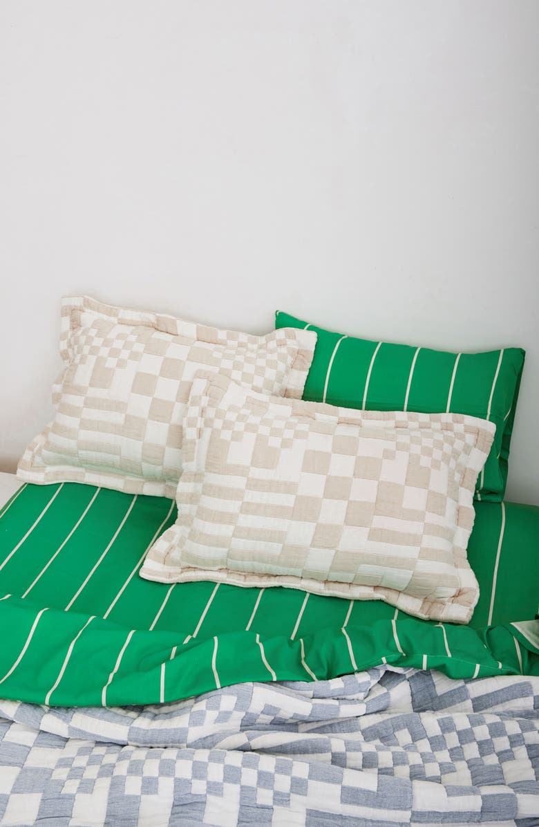 Dusen Dusen Set of 2 Check Pillow Shams, Alternate, color, 