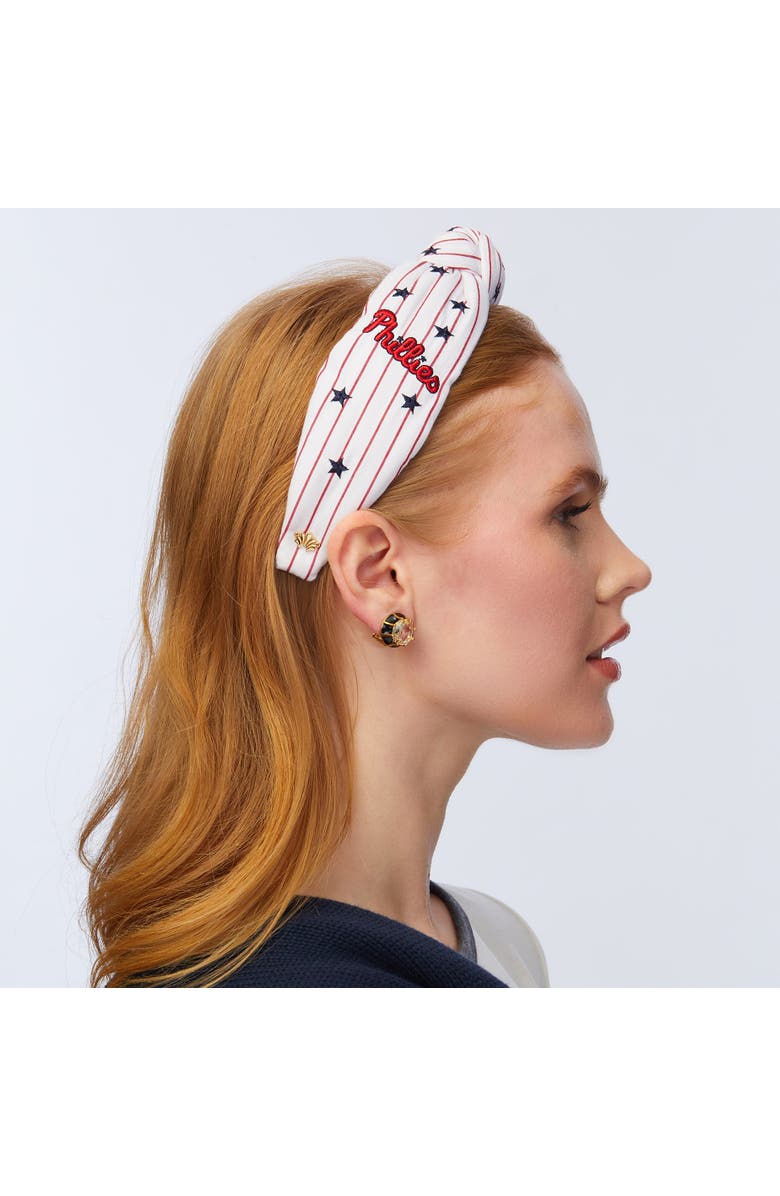 Lele Sadoughi MLB Philadelphia Phillies Embroidered Headband, Alternate, color, Red Stripe 600