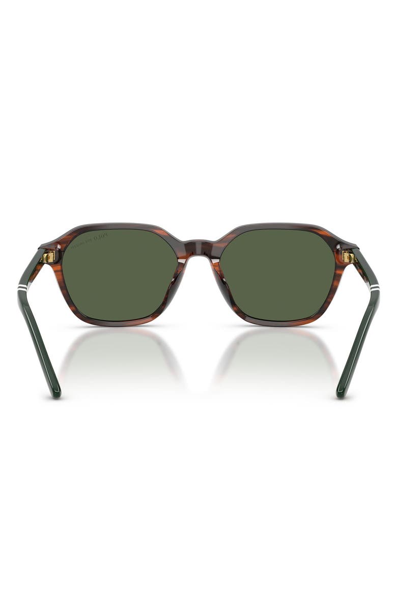 Polo Ralph Lauren 54mm Polarized Irregular Sunglasses, Alternate, color, Shiny Havana / Polar Green