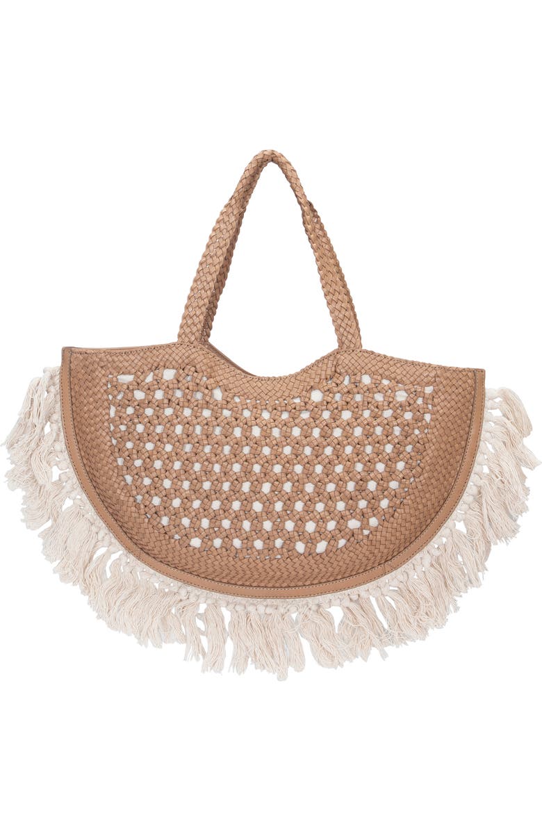 Frye Ella Tassel Tote Bag, Main, color, Beige
