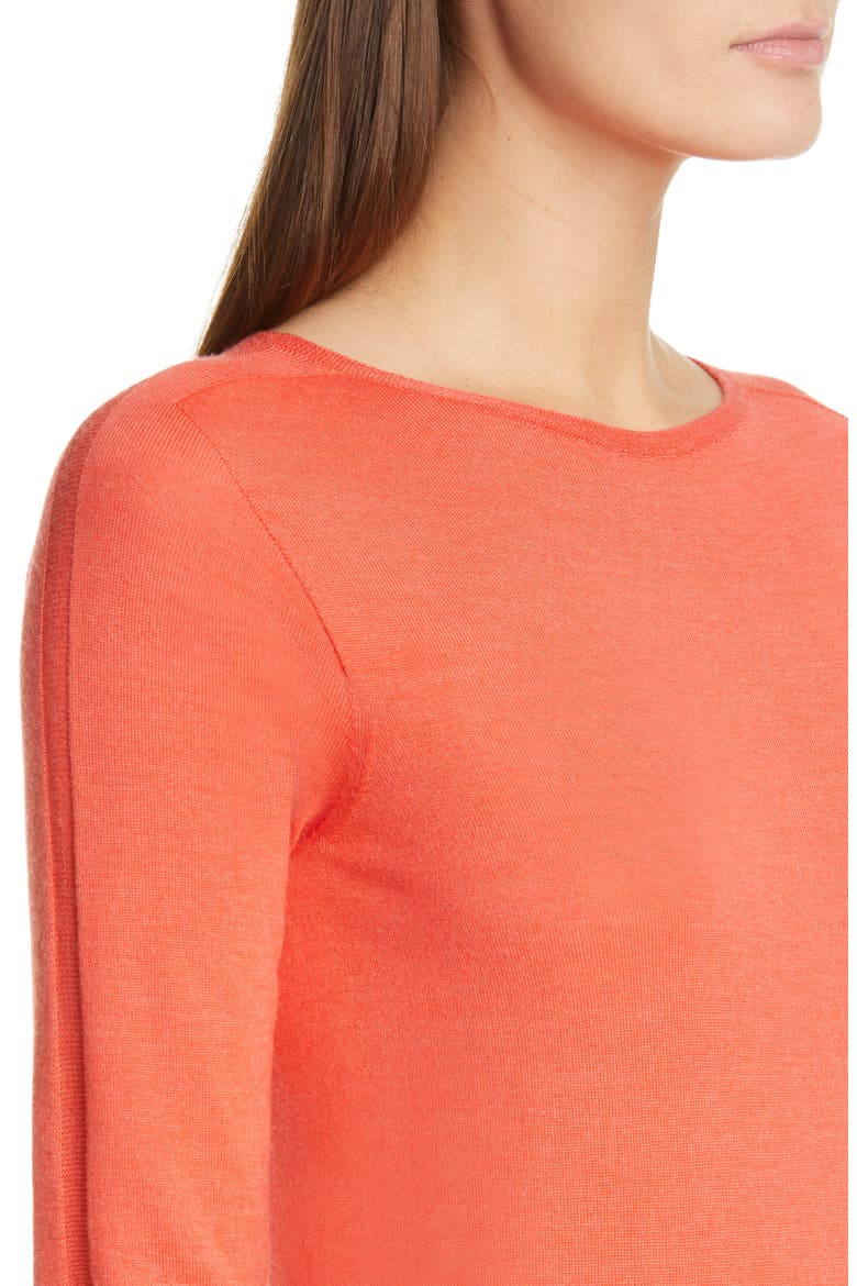 Elbow Sleeve Jersey Top, Alternate, color, TIGERLILY