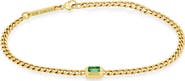 Zoë Chicco Small Curb Chain Emerald Bracelet