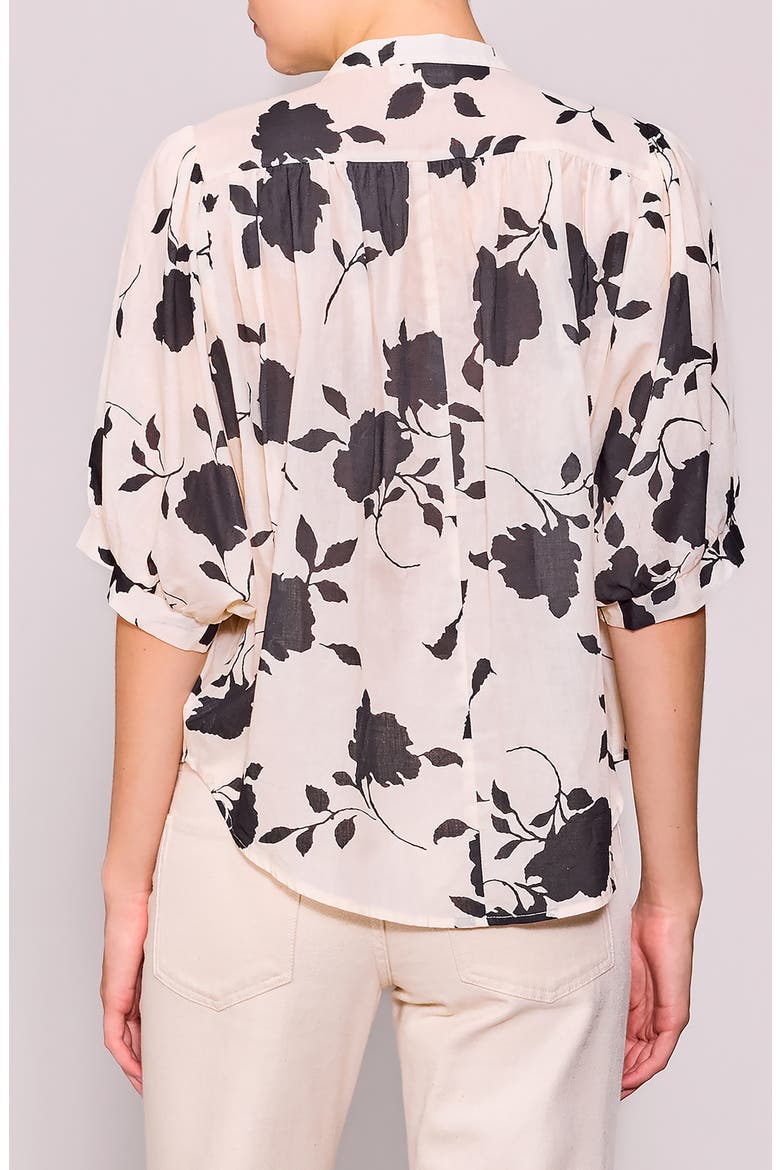 Print Voile Shirt, Alternate, color, IVORY BLACK
