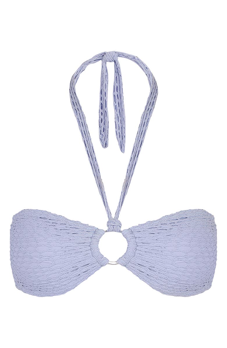 ViX Paula Hermanny Solid Ring Halter Tie Bandeau Bikini Top, Alternate, color, 