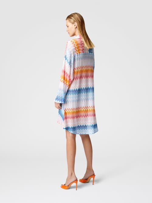 Missoni Oversized Shirt In Zig Zag Lamé Viscose Blend In Multicoloured