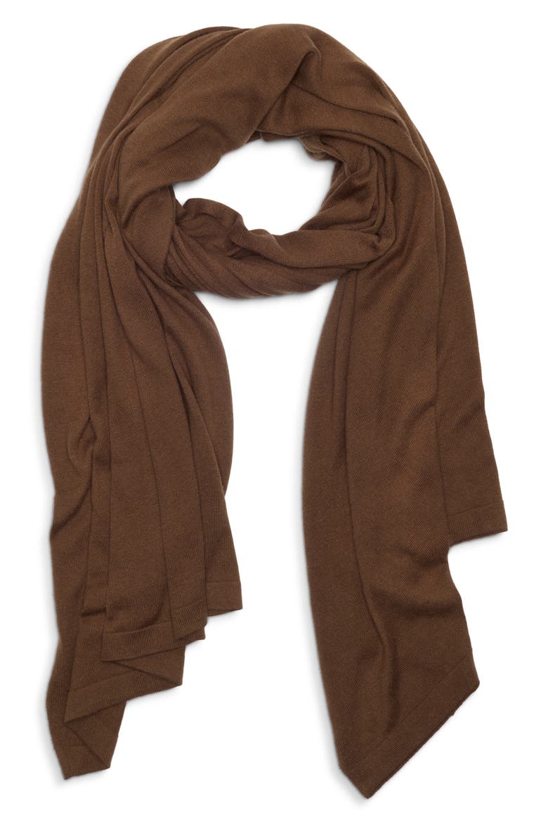 Transitional Knit Travel Wrap, Alternate, color, BROWN DRUM