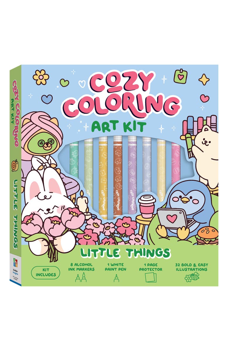 Art Maker Cozy Coloring, Little Things Art Kit, Adult Coloring Book Set, Main, color, Multicolored