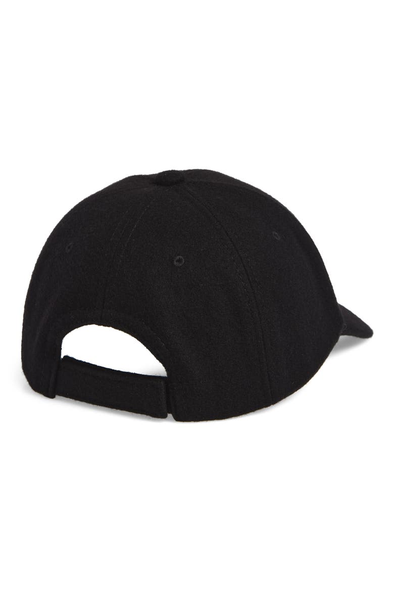 Crystal Embellished Wool Adjustable Baseball Cap, Alternate, color, BLACK