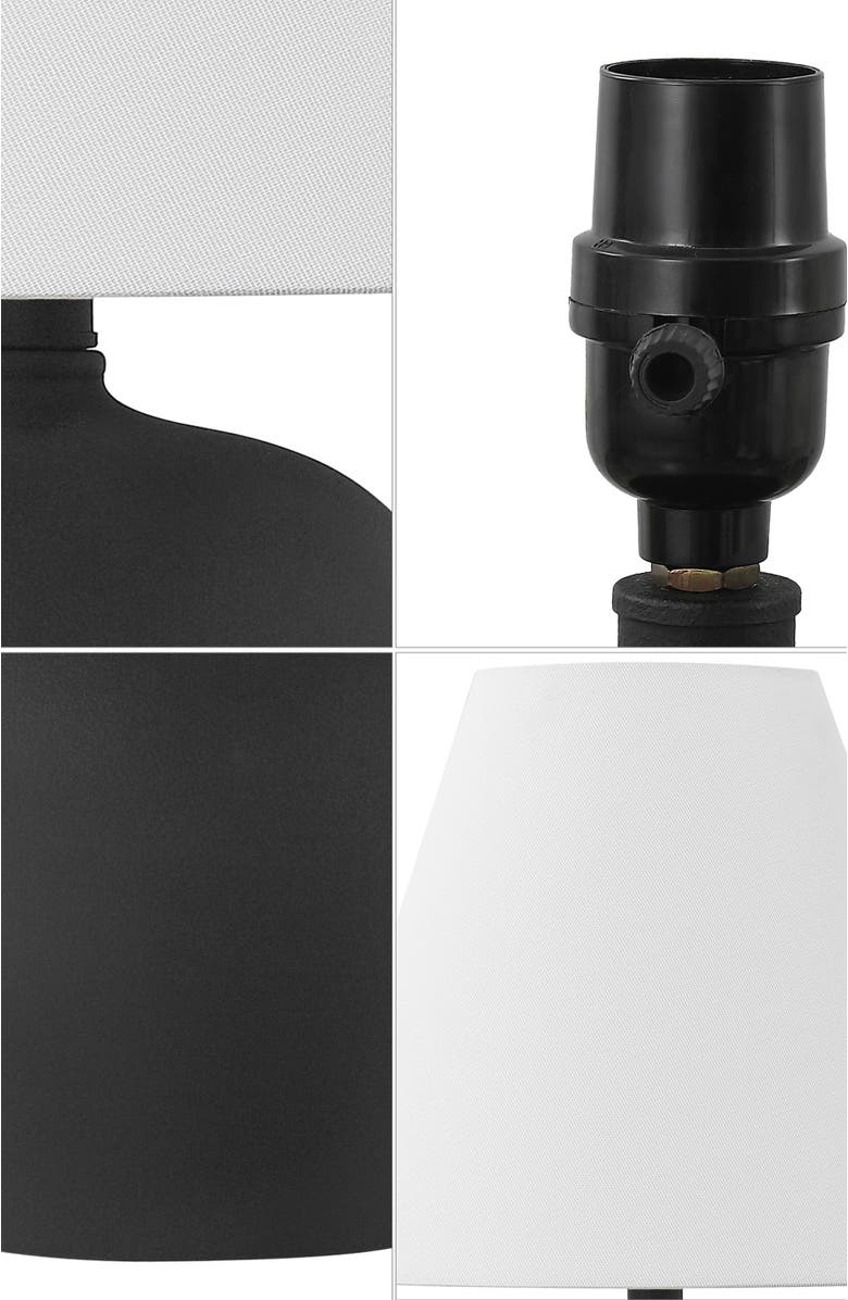 JONATHAN Y Asher 18.25" Minimalist Scandinavian Resin/Iron Gourd LED Table Lamp, Alternate, color, Matte Black