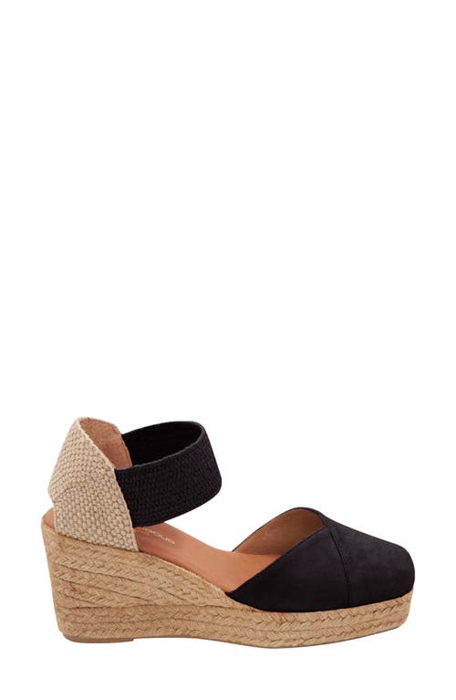 Andre Assous Women's Pedra Ankle Strap Espadrille Platform Wedge Pumps In Black