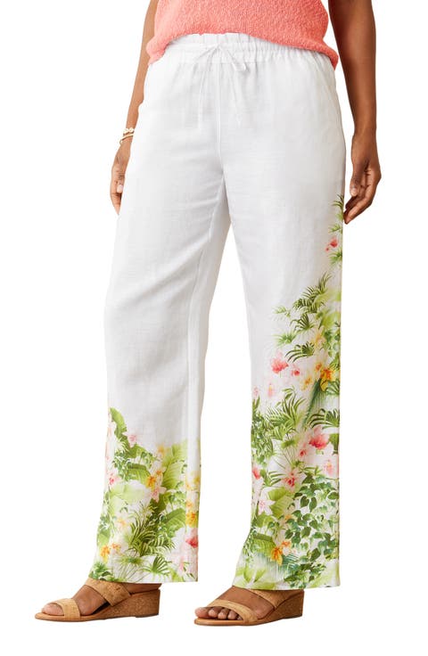 Floral Riviera Linen Drawstring Pants