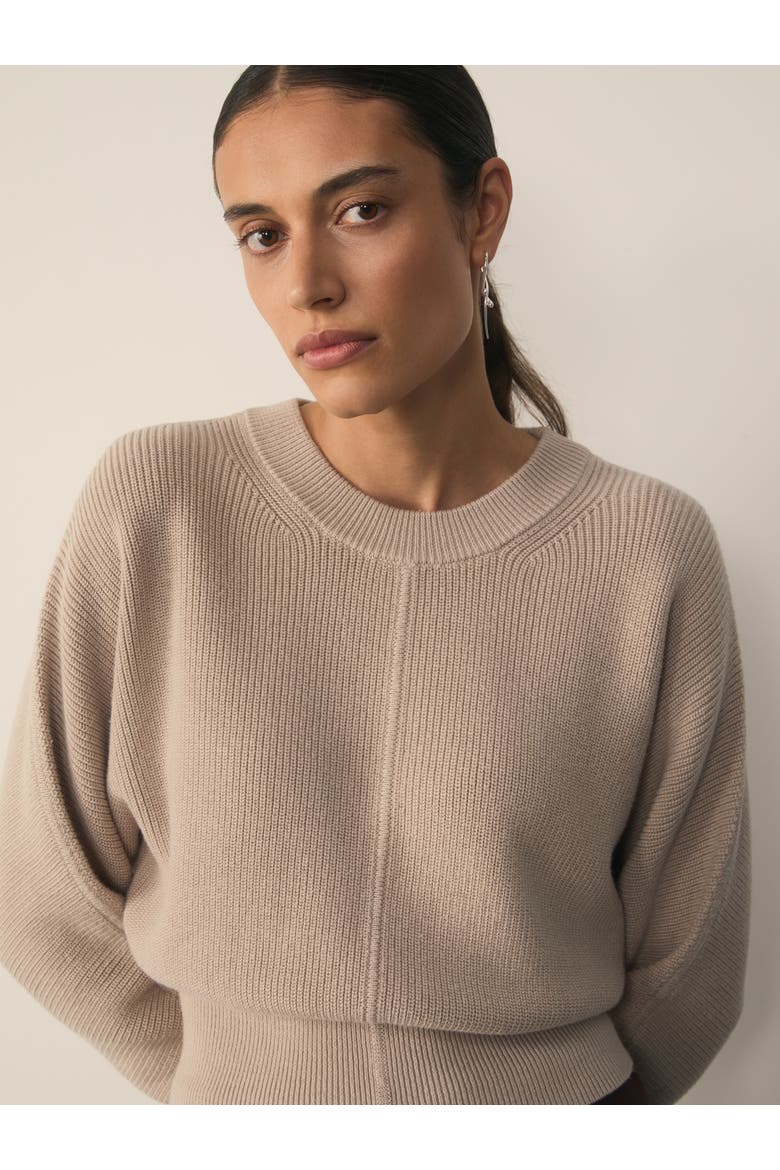 Ribbed Crewneck Sweater, Alternate, color, Neutral