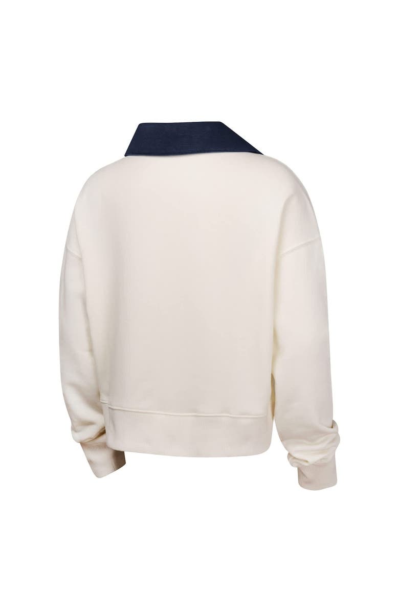 Outerstuff Girls Youth White New York Yankees Ballpark Hit Collared V-Neck Pullover Sweatshirt, Alternate, color, White