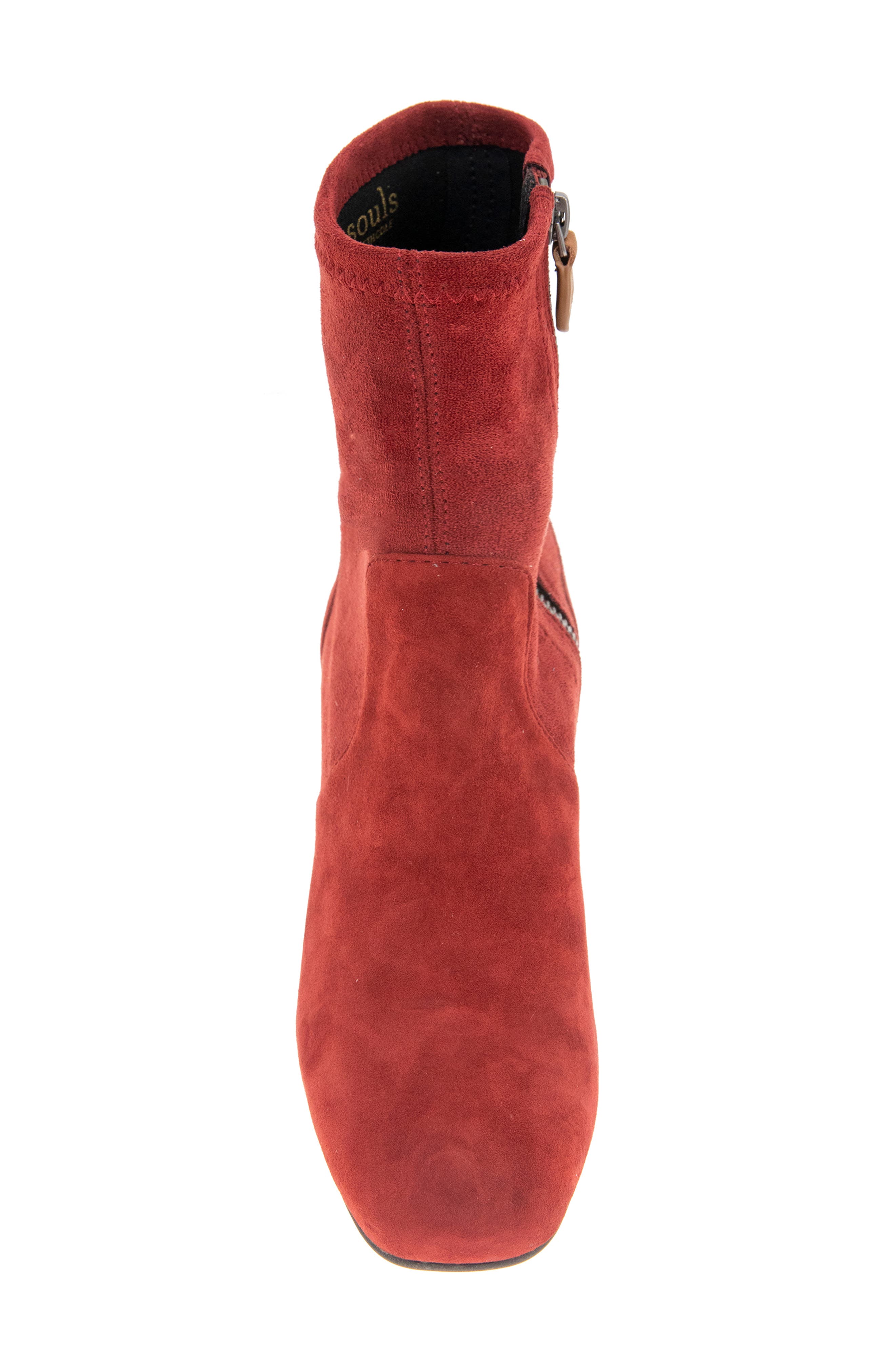 Elbert Block Heel Bootie, Alternate, color, BURNT RED SUEDE