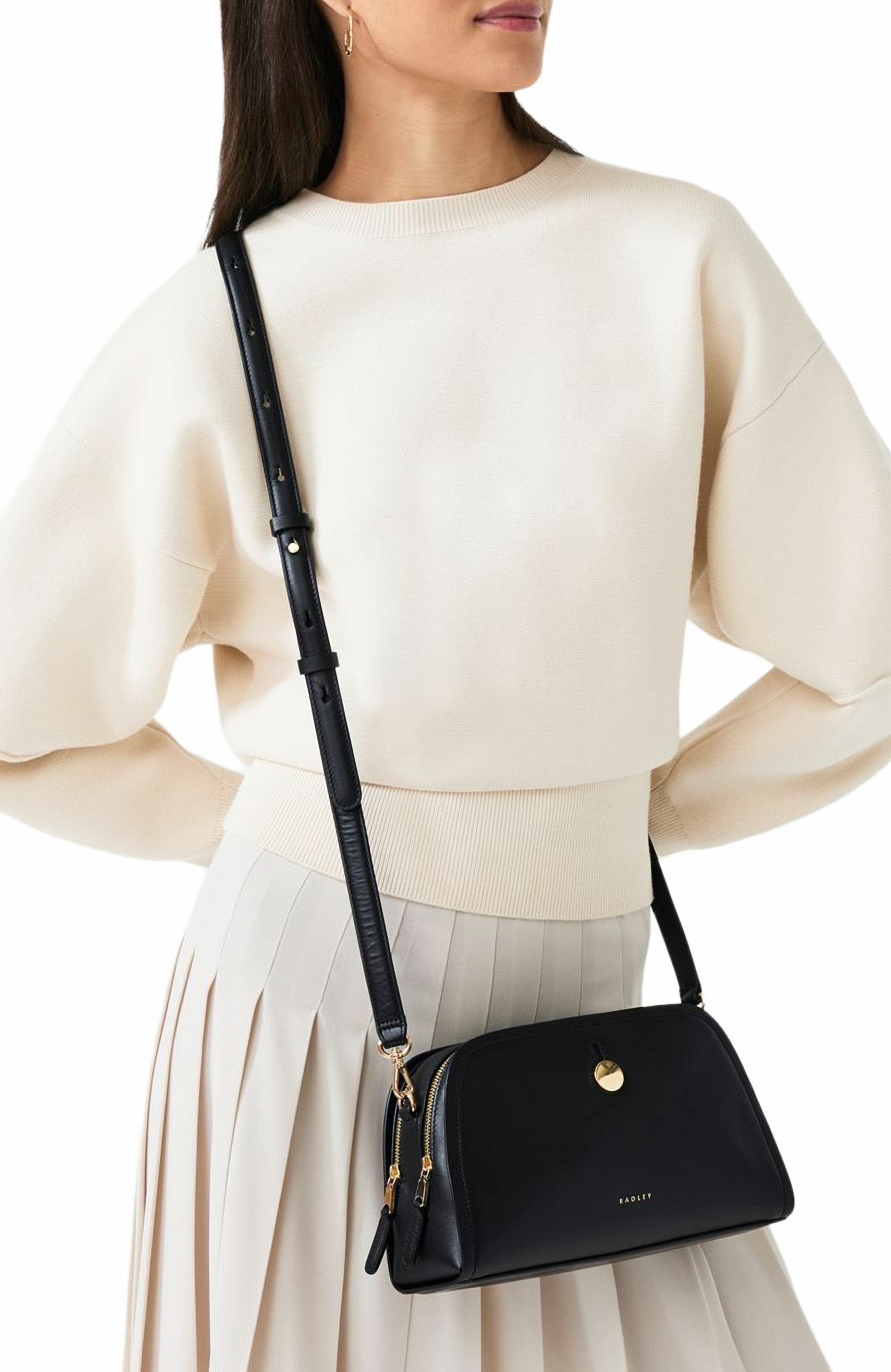 Radley Bathurst Mews Small Ziptop Crossbody Bag, Alternate, color, Black