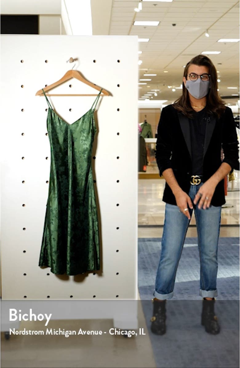 Calla Love Floral Jacquard Satin Slipdress, sales video thumbnail