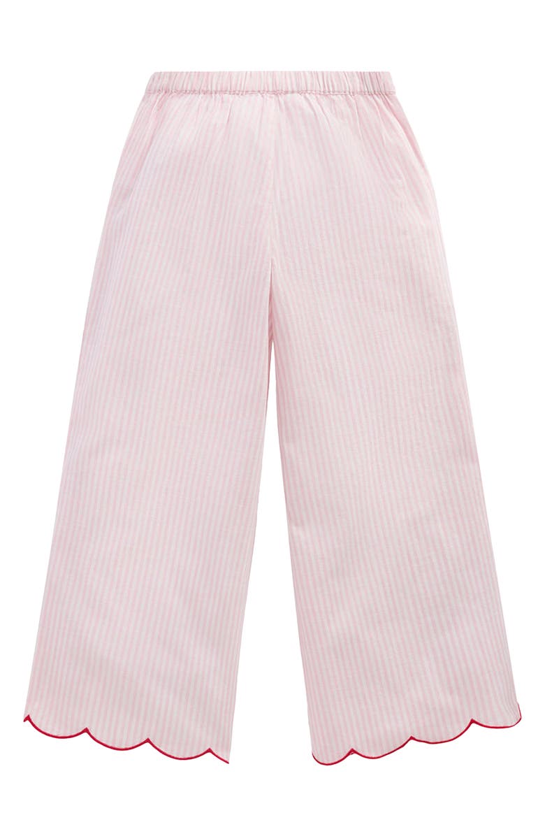 Mini Boden Kids' Scallop Hem Pants, Alternate, color, Chalk Pink/ Ivory Floral