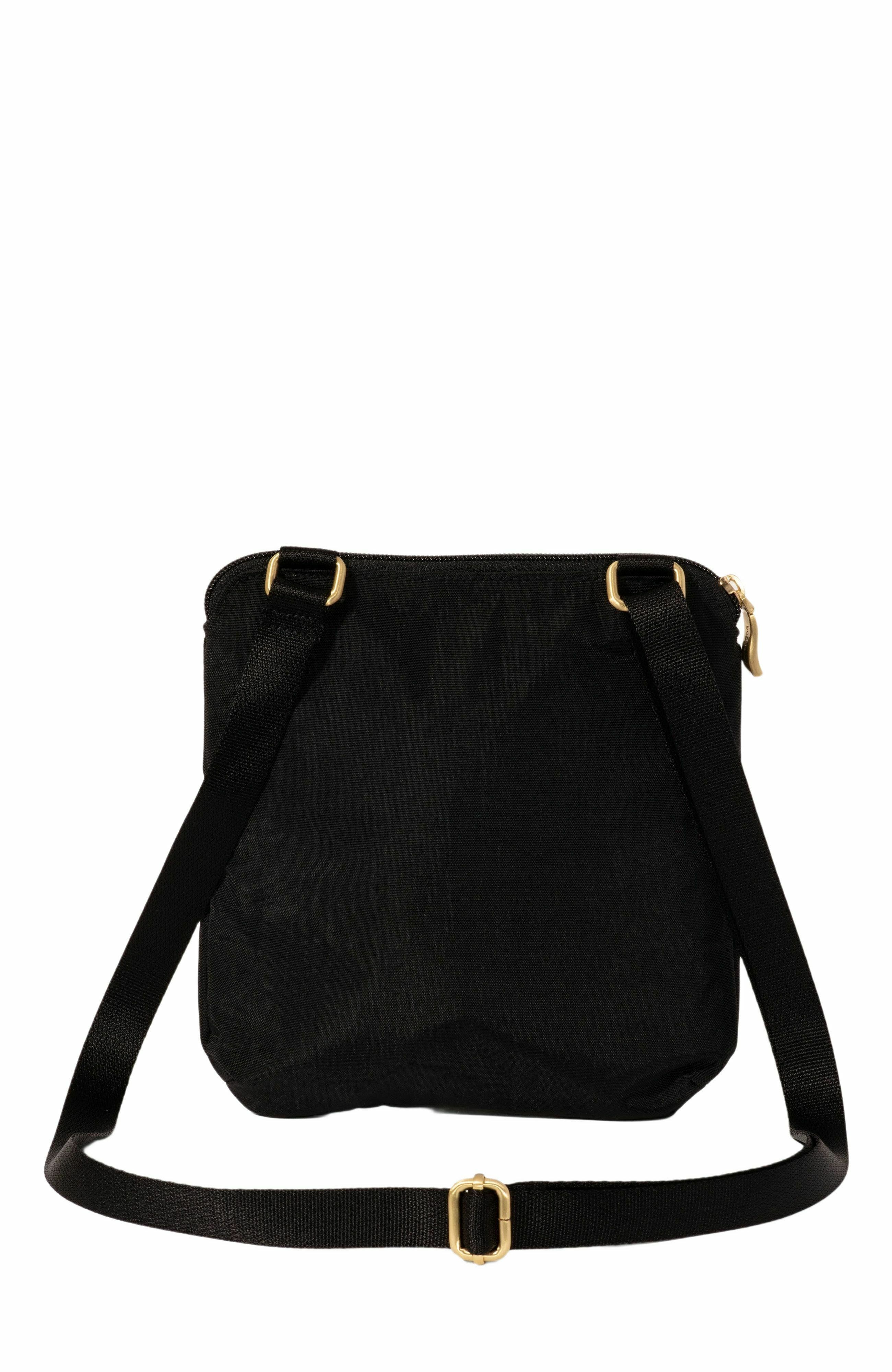 BAGGALLINI Coastal Flip Lock Mini Crossbody, Alternate, color, Black With Gold Hardware
