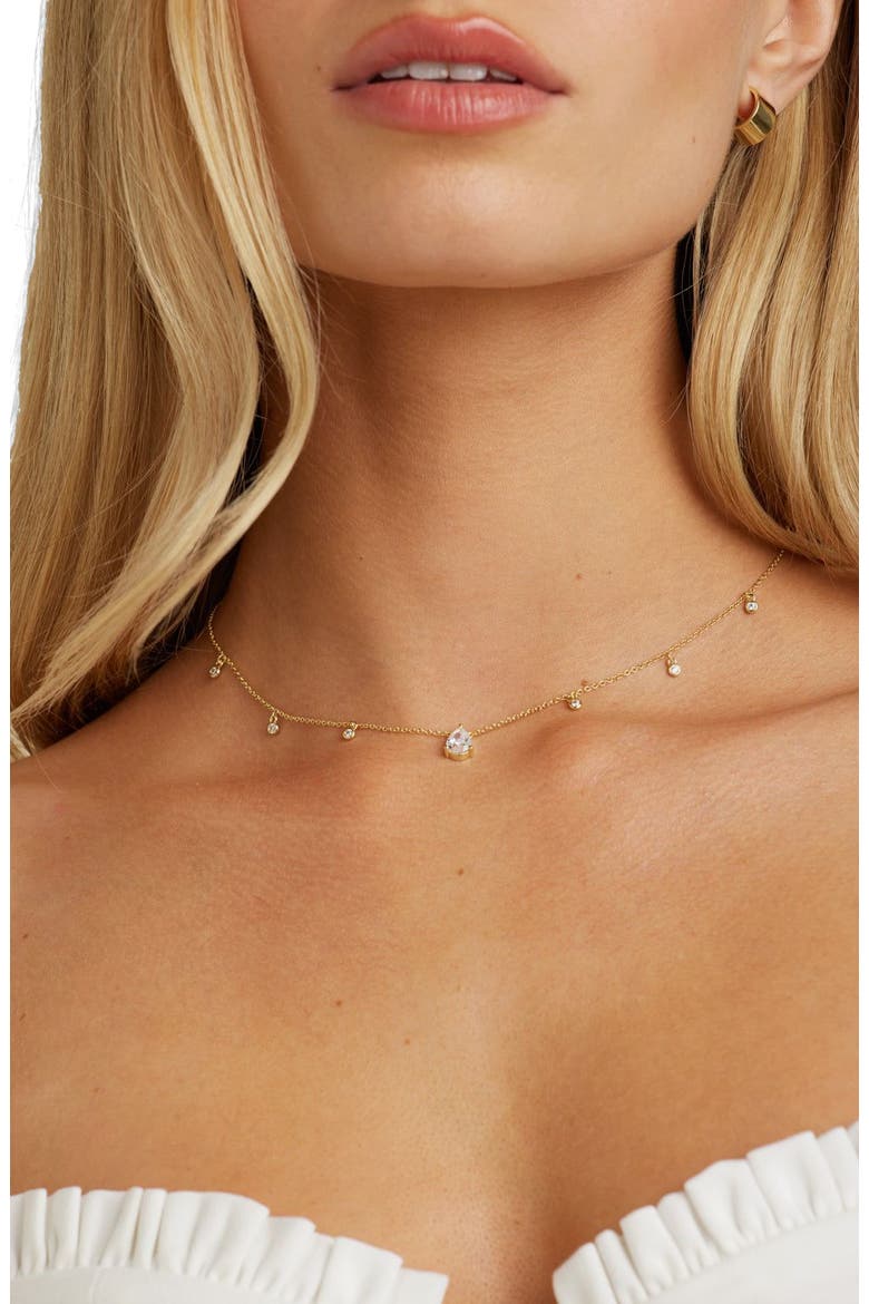 Miles Crystal Choker, Alternate, color, Gold