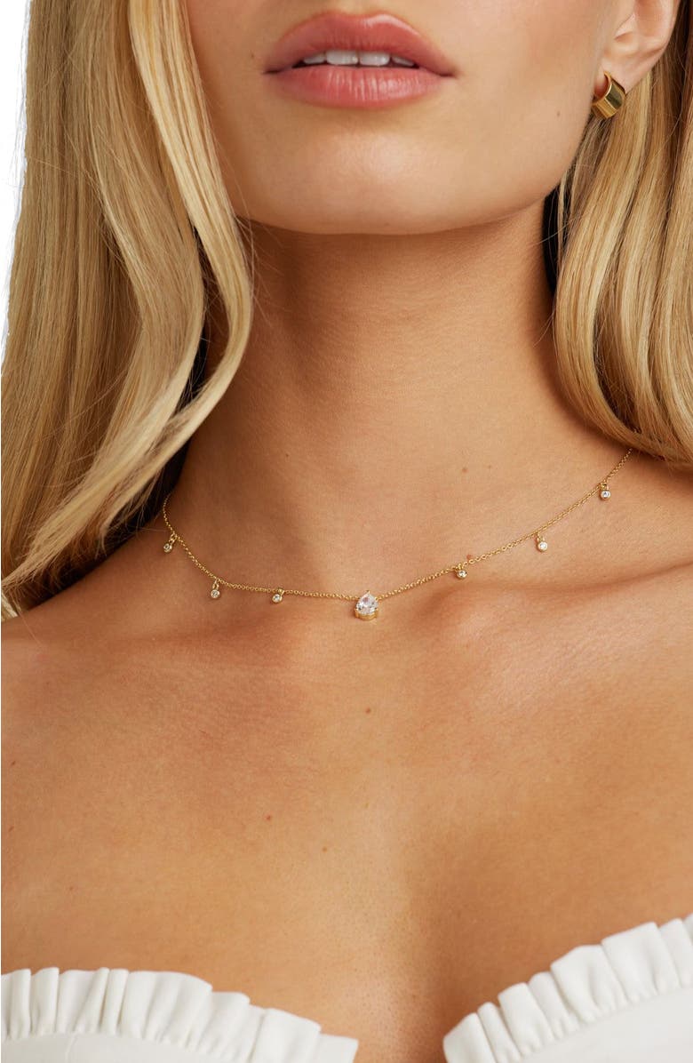 Untamed Petals Miles Crystal Choker, Alternate, color, Gold