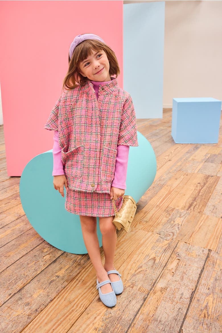 Kids' Tweed Cape, Alternate, color, Palermo Plaid