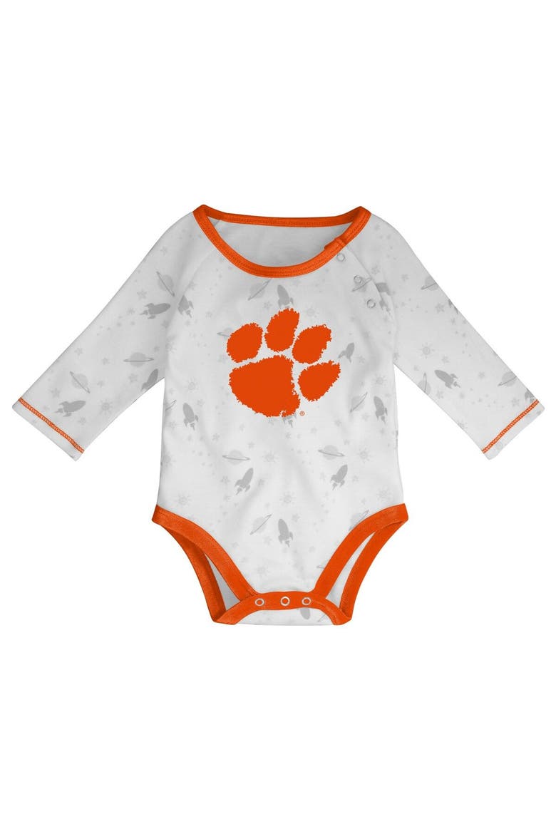 Newborn & Infant Orange/White Clemson Tigers Dream Team Raglan Long Sleeve Bodysuit Hat & Pants Set, Alternate, color, Orange